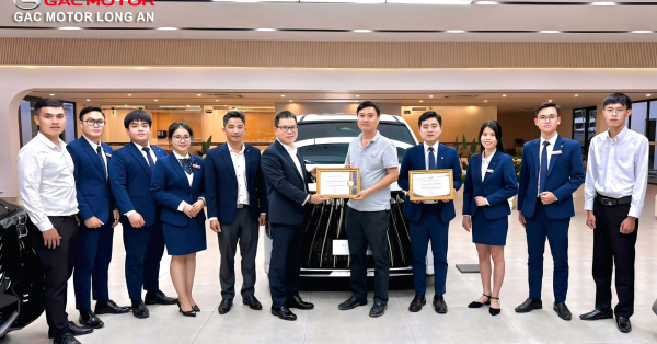 GAC MOTOR LONG AN vinh dự được vinh danh "Chuẩn mực hình ảnh GAC” và “Đại lí GAC tiên phong” vào tháng 04/2025.